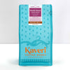 A package of Kaveri Coffee Works Mooleh Manay whole bean coffee in a bright turquoise blue bag with orange and white text, photographed against a clean white background.